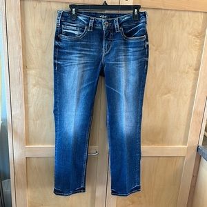 Silver Aiko Mid-rise Capri Jeans. 28 x 22.5